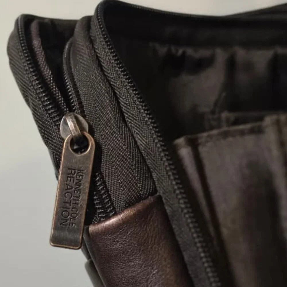 Kenneth Cole Reaction Genuine Leather Laptop Bag Brown Briefcase